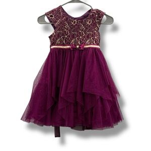 Jona Michelle Purple‎ and Gold Kids Dress